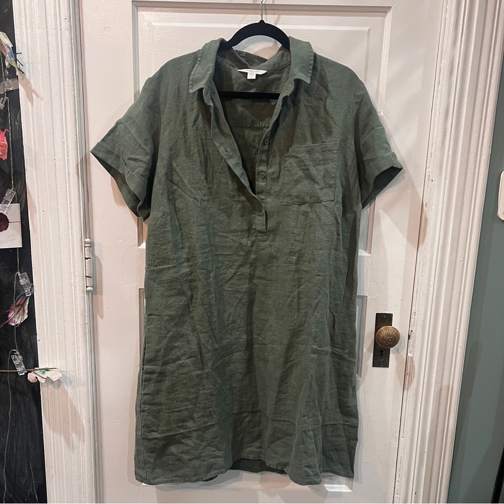 Garnet Hill Forest Green Casual Button Down Shirt